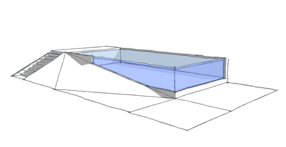 Pool On Sloping Site Drawing
